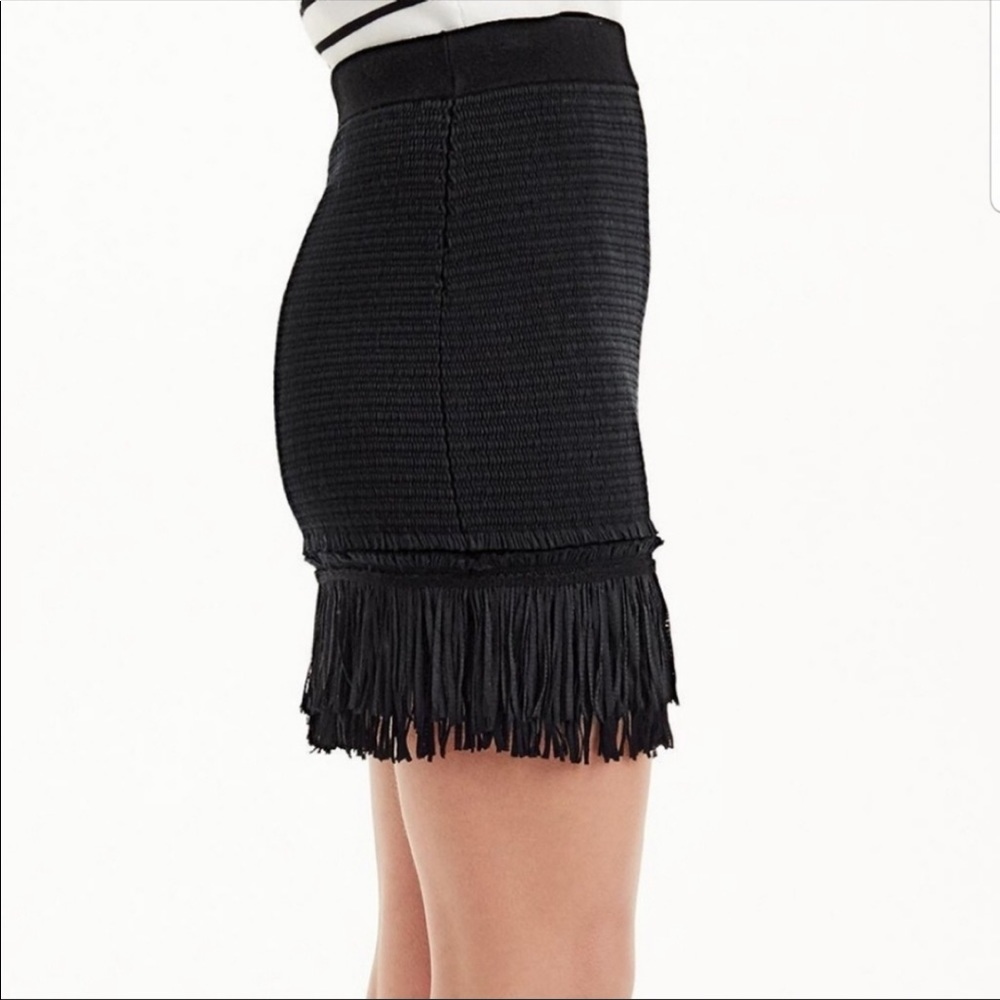 NWOT Club Monaco Black Fringe Skirt - Xs/S